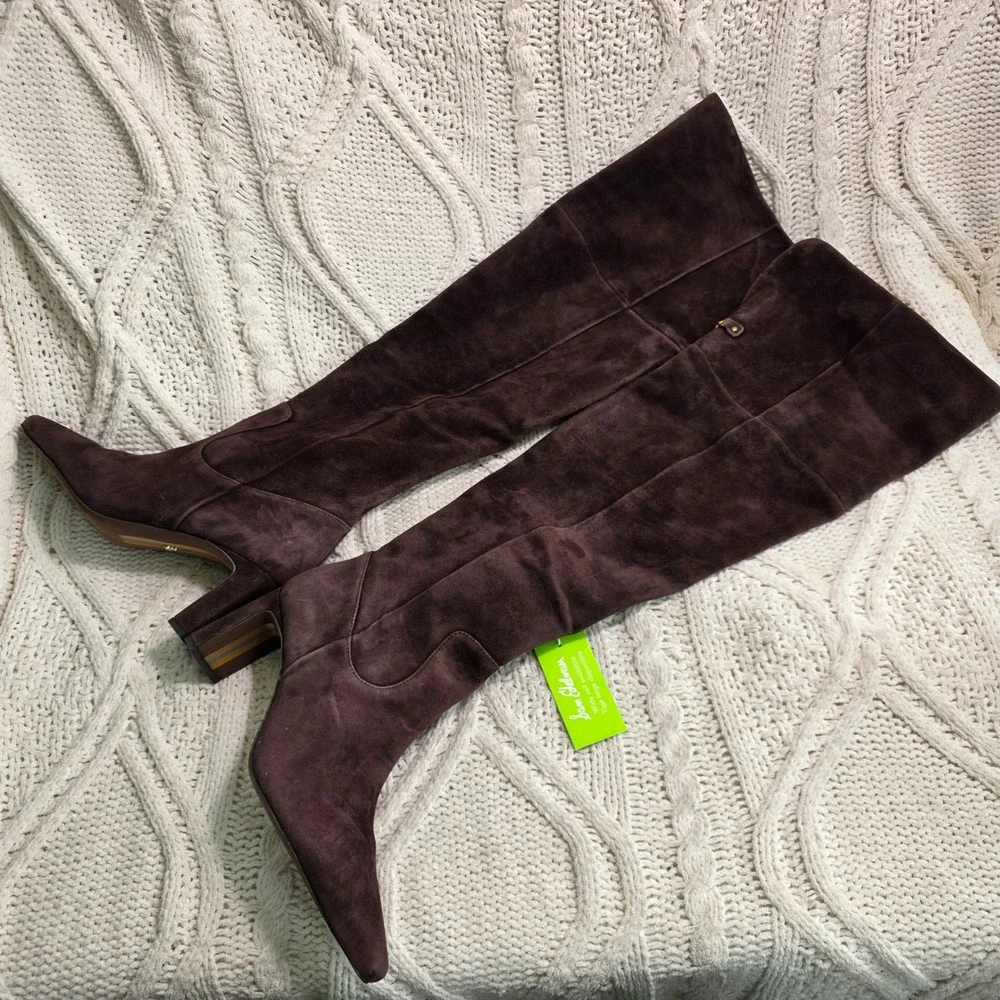 Sam Edelman Shea Boots Anthropologie Brown‎ Suede Over The Knee Womens 8 NEW